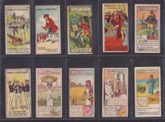 Trade cards, King's Specialities, 17 cards from 6 series, War Series (5), Proverbs (2), Heroes of