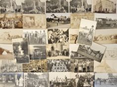 Postcards, Devon/Cornwall, an RP mix of approx. 33 Devon & Cornwall towns and village events,