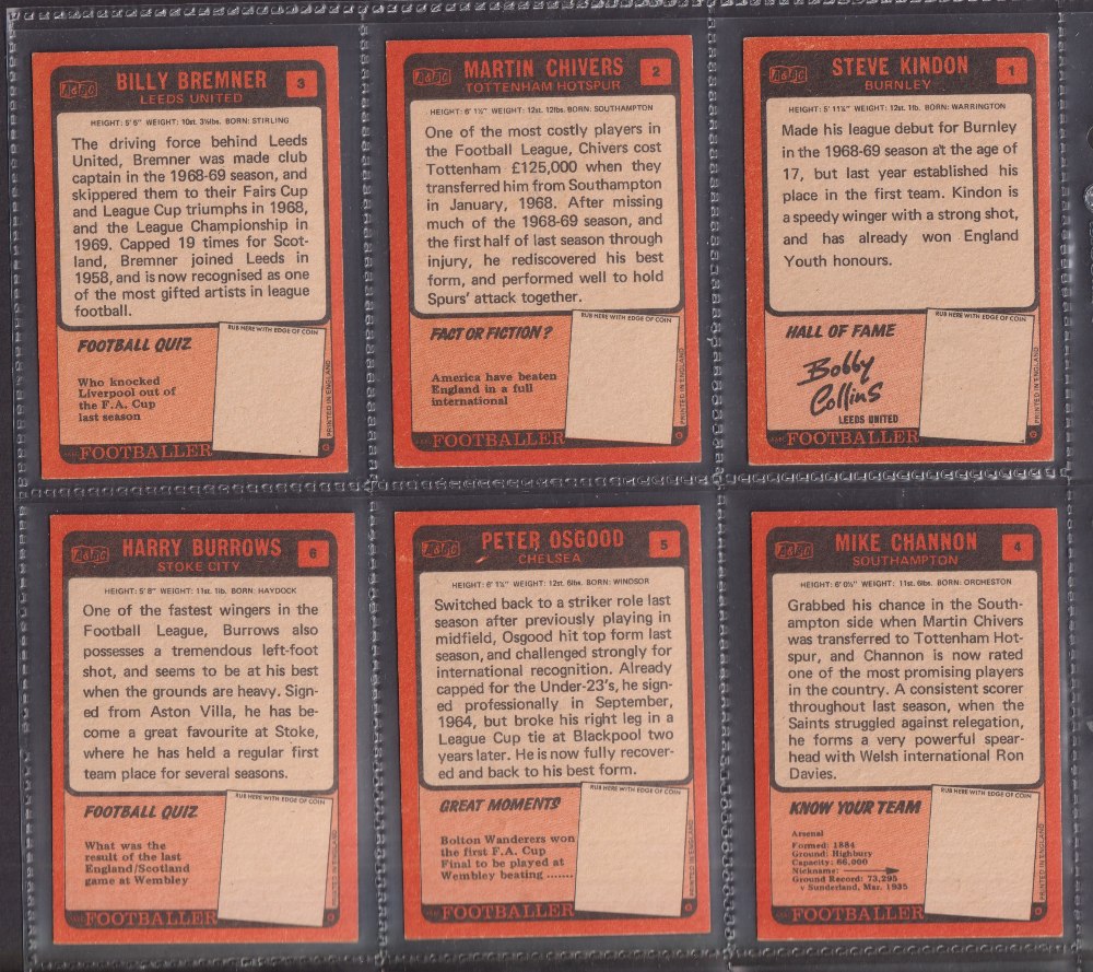Trade cards, Football A&BC Gum, Footballers 1970 Orange back 1st and 2nd series 1-85 & 86-170 (set - Image 2 of 6