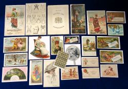 Advertising Cards, Clothing etc., 24 early items to include The Vassar Skirt, J. Mandelbaum Fine