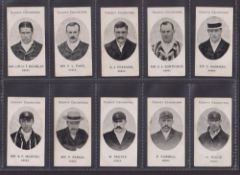 Cigarette cards, Taddy, County Cricketers, Essex, ten cards, J.W.H.T. Douglas, Fane, Freeman,