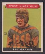 Trade card, USA, Goudey Gum Co, Sport Kings, type card, no 4, Harold 'Red' Grange, American Football