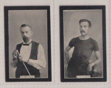 Cigarette cards, Smith's, Champions of Sport (Red backs), two cards, no 3, W. Mitchell (Billiard