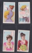 Cigarette cards, Canada, D Ritchie & Co, Beauties, p/c inset, Ref 500-200, Third set back in blue, 4