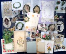 Victorian Card Making Items, 100s of scraps, pages, templates, gilded wording, embossed decorations,