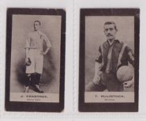 Cigarette cards, Football F J Smith Footballers (Brown back), 2 cards, 35 J Crabtree Aston Villa, 94