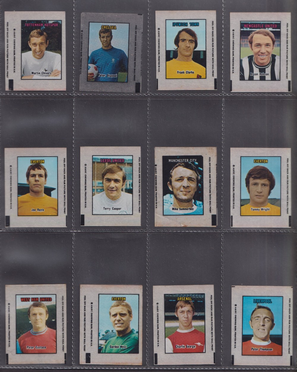 Trade cards, Football, 1970 A&BC Gum, Football Transparencies, 44/72, plus 1 duplicate for Osgood - Image 2 of 4