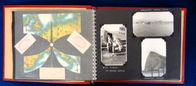 Photographs, an album containing the ephemera and photographs logging a holiday to Gibraltar, Tanger