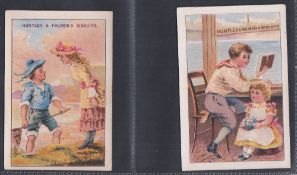 Trade cards, Huntley & Palmers, Children at Leisure and Play, 'P' size, backs in French in blue, all