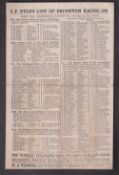 Horse Racing, Brighton Racecard for 7th August, 1861, double sided with one side of local adverts (