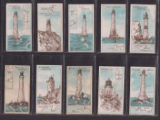 Cigarette cards, 90 better cards in small runs / part sets, Societe Job Lighthouses (15), Cope