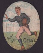 Cigarette card, Ridgeway's, Manchester, Play Up Sporting Shields, type card, 'Play Up Otley' oval