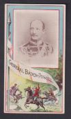 Cigarette card, USA, D McAlpin & Co, Generals, Ref T64, type card, General Baden Powell (Boer