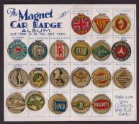 Trade issue, Magnet Library, Motor Car Badges, set of 20 oval metal discs with special mounting card