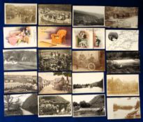 Postcards, Devon/Cornwall, a selection of 37 cards (32 RPs) of scenic views and villages along the