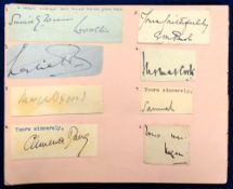 Autographs, Political and Others many clipped from letters and pasted onto larger sheets to