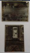 Glass Slides, approx. 75 slides showing farm implements, farm workers, families, house interiors and