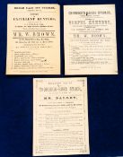 Horseracing, Reading Races, three card catalogues featuring Racehorse Sales dated 14 August 1850, 29