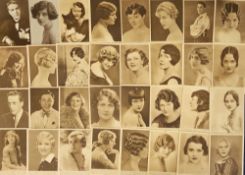 Postcards, Early Cinema, a collection of 155 cards to include 36 silent film stars of Trans-Atlantic