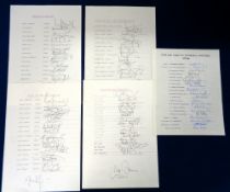 Cricket autographs, England, a collection of six sheets, all with multiple original signatures for