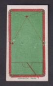 Cigarette card, Gordon's, Billiards, type card, no 1, with 'Burroughes & Watts' label attached (just