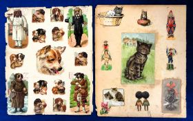 Victorian Scraps, a selection of scraps both loose and in albums. Subjects include