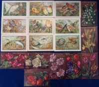 Trade cards, Holland, Van Houten, a collection of 17 postcard size cards, Butterflies and Moths (
