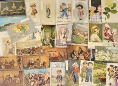Postcards, Greetings, approx. 1500 assorted greetings cards to include silks, orange picking in