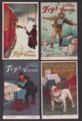 Trade advertising postcards, Fry's, seven advertising postcards, Judge, Beauty with steaming cup