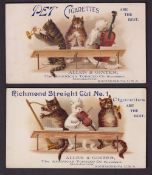 Cigarette cards, USA, Allen & Ginter, four advertising cards, three for Pet Cigarettes and one for