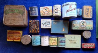 Tobacco Tins, Selection 20 Tobacco Tins, various sizes. Issuers include Players Navy Cut, Ardath,