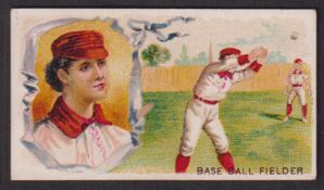 Cigarette card, USA, Goodwin's, Games & Sports, type card, Baseball Fielder (gd) (1)
