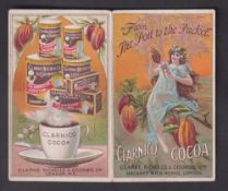 Trade card, Clarke, Nickolls & Coombs Ltd, Clarnico Cocoa, fold-out calendar card for 1902 (some