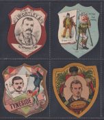 Trade cards, Baines Shields, four cards, 'Play Up Wortley' (Dennell inset), 'Good Old Tyneside' (
