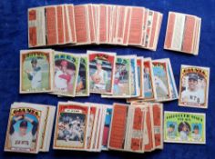Trade cards, Baseball, O Pee Chee 1972, approx. 160 cards including numbers 49 Wille Mays, 79