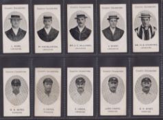 Cigarette cards, Taddy, County Cricketers, ten cards, Lancashire, 5 cards, Cook, Huddleston,
