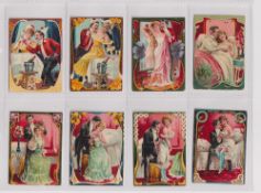 Cigarette cards, South America (Peru), Roldan, Illustrated Courting Scenes, 'M' size, (set, 48