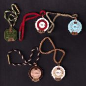 Royal Ascot, five enamel badges, four Members Stand Badges for 1964, 65, 66 & 67, sold with Ascot
