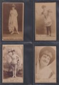 Cigarette cards, USA, Geo. F Young, Actresses, 'X' size, 4 cards, Miss Anderson, Laura Burt, Elsie