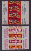 Trade card wrappers, a collection of 7 wax wrappers, all relating to Football sets, Chix