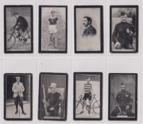 Cigarette cards, Smith's, Champions of Sport (Blue backs), eight cards, L. Bocuillon, M.A. Holbein &