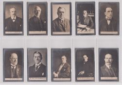 Cigarette cards, Henry Welfare & Co, Prominent Politicians (set, 22 cards) (some with slight faults,