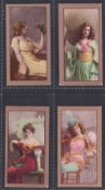 Cigarette cards, Japan, Murai, Beauties Thick Border, four cards, RB118/79, pictures nos 22, 23,