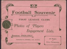 Football brochure, 'Football Souvenir, First League Clubs. Photos of Players and Engagement Lists