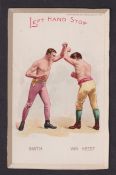 Cigarette card, USA, Lorillard, Boxing Positions & Boxers, 'X' size, type card, 'Left Hand Stop,