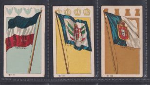 Cigarette cards, Canada, D Ritchie & Co, Flags of All Nations, 3 type cards, Germany, Italy &