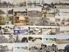 Postcards, Surrey, 125+ cards to include an RP of Bushey Park after the 1908 tornado, Esher during