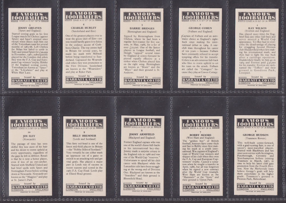 Trade cards, Football, Barratt, 2 sets Famous Footballers A8 & A15 (gen gd/vg) - Image 4 of 4