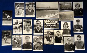 Football postcards etc, Burnley FC, a collection of 17 postcard size b/w player portraits from the