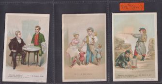 Trade cards, Liebig, 3 early part sets (11 cards total), French language, S13 Adults Advertising II,